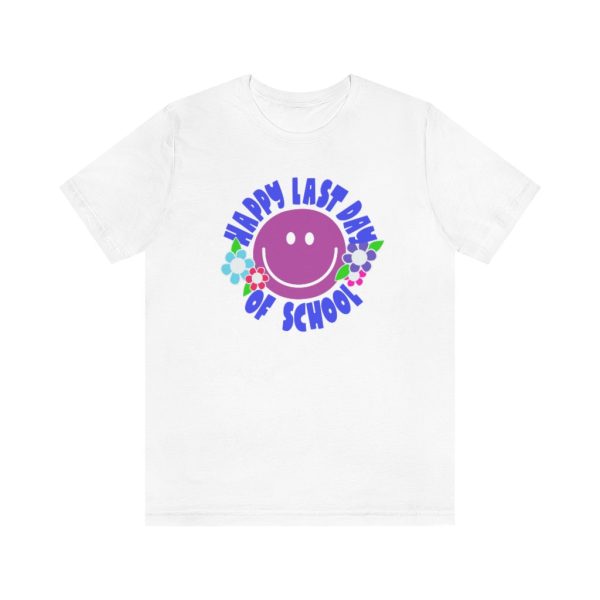 Happy Last Day of School Purple Smilie! Unisex Jersey Short Sleeve Tee Online Hot Sale