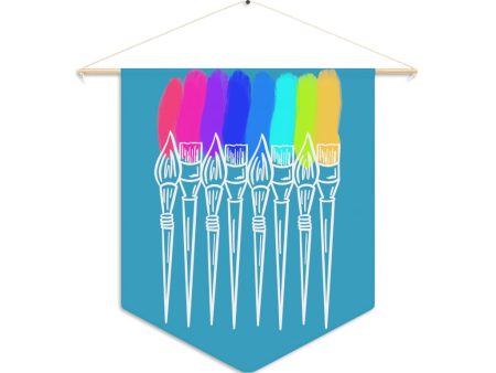 Rainbow Paint Brushes Pennant Online Hot Sale