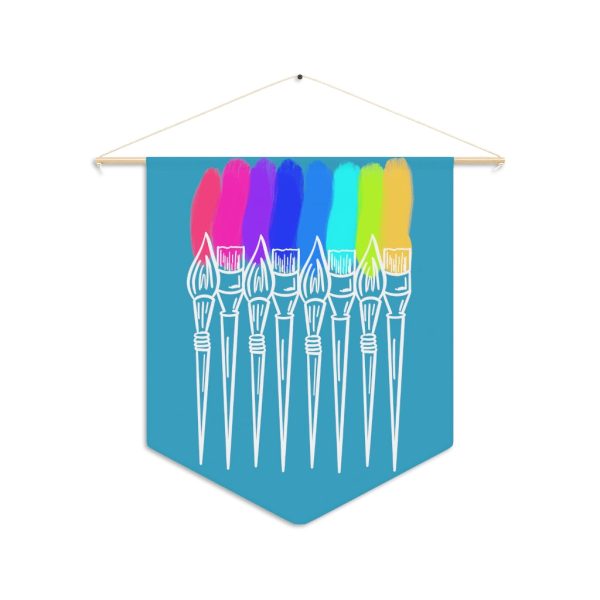 Rainbow Paint Brushes Pennant Online Hot Sale