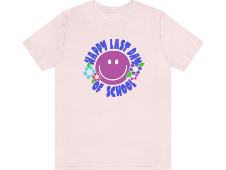 Happy Last Day of School Purple Smilie! Unisex Jersey Short Sleeve Tee Online Hot Sale