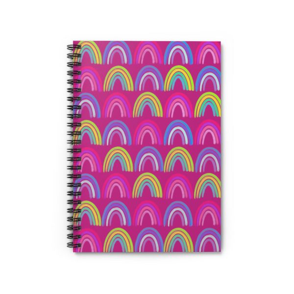 Pink Neon Rainbow Spiral Notebook - Ruled Line Discount