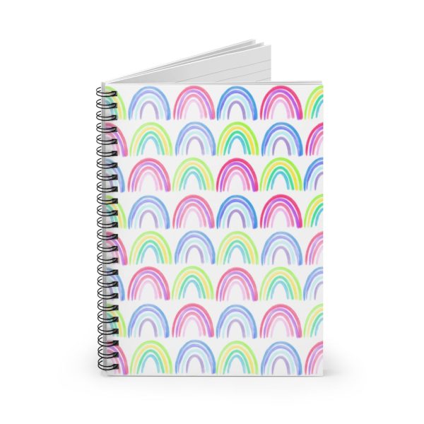 White Rainbow Spiral Notebook - Ruled Line Online Hot Sale