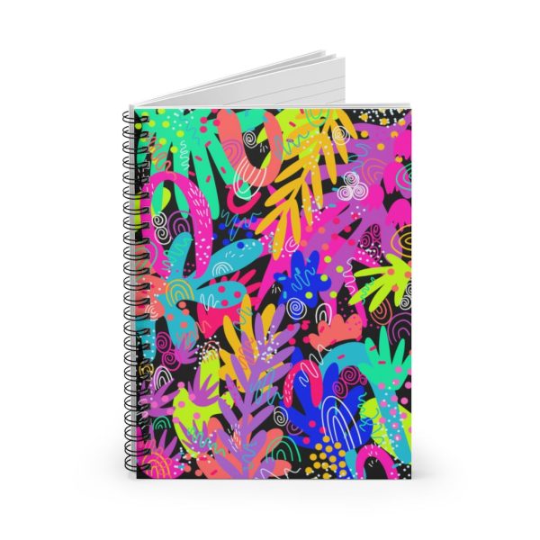 Black Abstract Spiral Notebook - Ruled Line on Sale