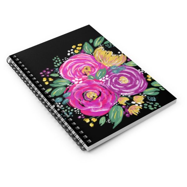 Pink Floral Spiral Notebook - Ruled Line Discount