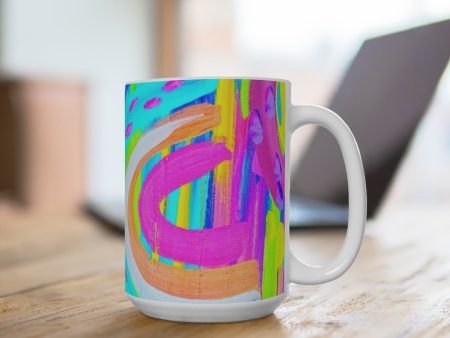 Blue Painted Rainbow Mug 15oz For Cheap