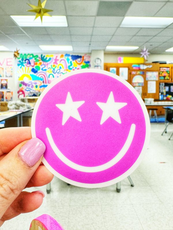 Purple Star Smile Sticker Fashion