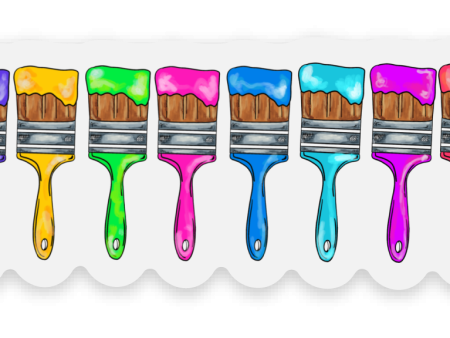 Rainbow Line of Paint Brushes on Sale