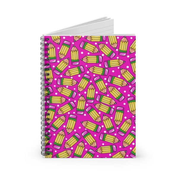 Pink Pencils Spiral Notebook - Ruled Line on Sale