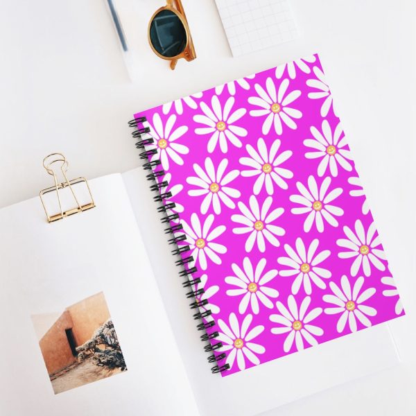 Pink Daisies Spiral Notebook - Ruled Line Online Sale