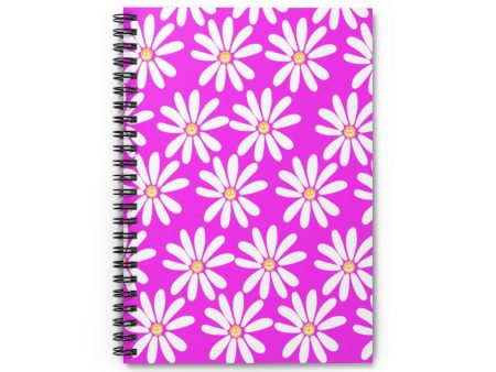 Pink Daisies Spiral Notebook - Ruled Line Online Sale