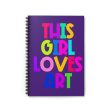 This Girl Loves Art Purple Spiral Notebook - Ruled Line Online