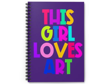 This Girl Loves Art Purple Spiral Notebook - Ruled Line Online