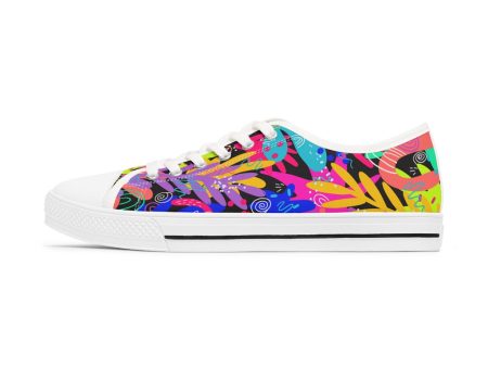 Black Abstract Women s Low Top Sneakers Supply