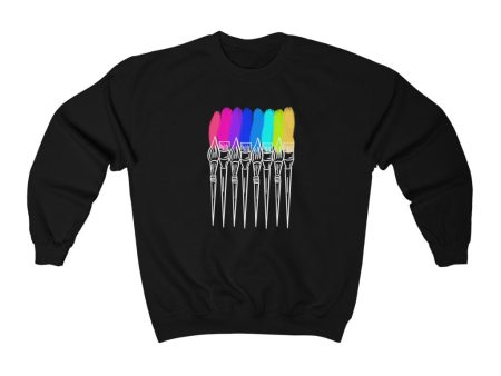 White Rainbow Brushes: Unisex Heavy Blend™ Crewneck Sweatshirt Online