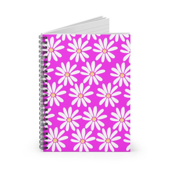 Pink Daisies Spiral Notebook - Ruled Line Online Sale