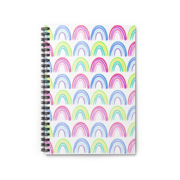 White Rainbow Spiral Notebook - Ruled Line Online Hot Sale