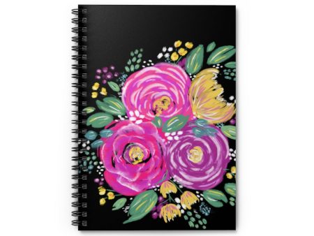 Pink Floral Spiral Notebook - Ruled Line Discount