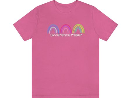 Difference Maker Watercolor Rainbow Unisex Jersey Short Sleeve Tee Online