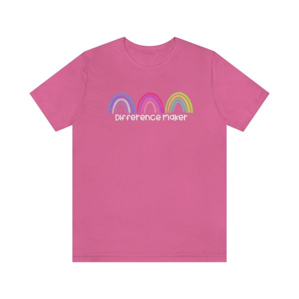 Difference Maker Watercolor Rainbow Unisex Jersey Short Sleeve Tee Online