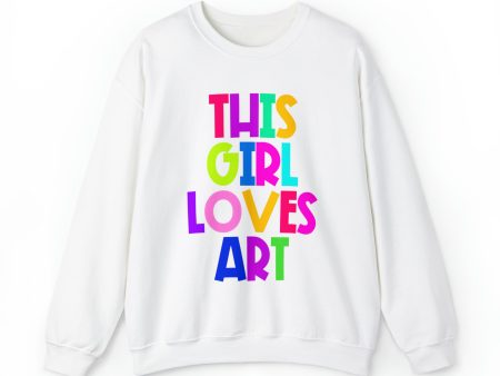 This Girl Loves Art Unisex Heavy Blend™ Crewneck Sweatshirt Sale