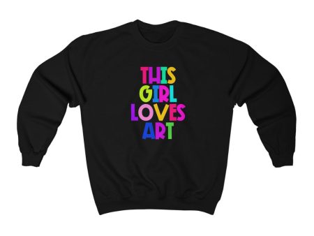 This Girl Loves Art: Unisex Heavy Blend™ Crewneck Sweatshirt on Sale