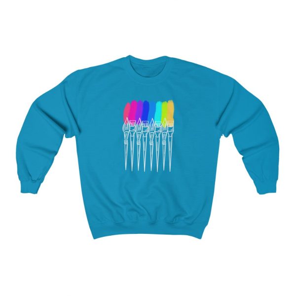 White Rainbow Brushes: Unisex Heavy Blend™ Crewneck Sweatshirt Online