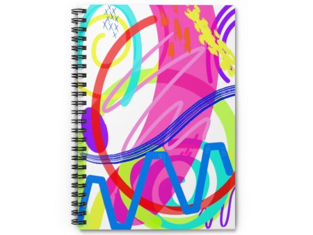 White Abstract Spiral Notebook - Ruled Line Fashion