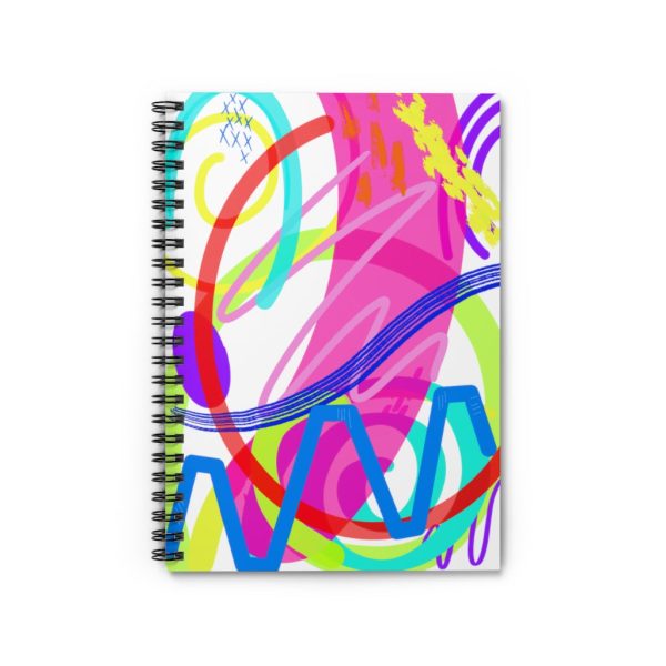 White Abstract Spiral Notebook - Ruled Line Fashion