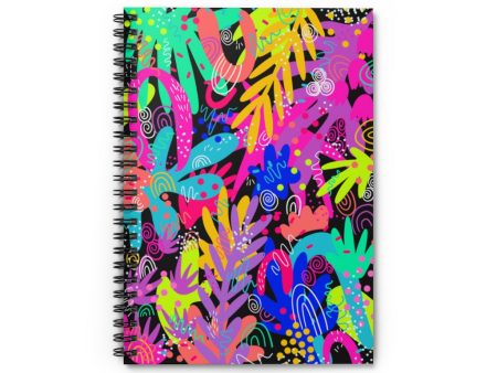 Black Abstract Spiral Notebook - Ruled Line on Sale