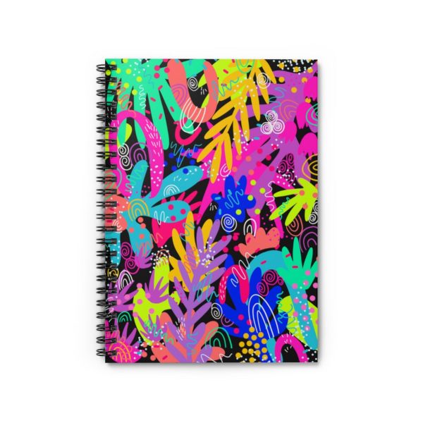 Black Abstract Spiral Notebook - Ruled Line on Sale