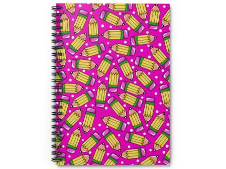 Pink Pencils Spiral Notebook - Ruled Line on Sale