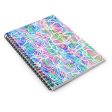 White Floral Spiral Notebook - Ruled Line Cheap