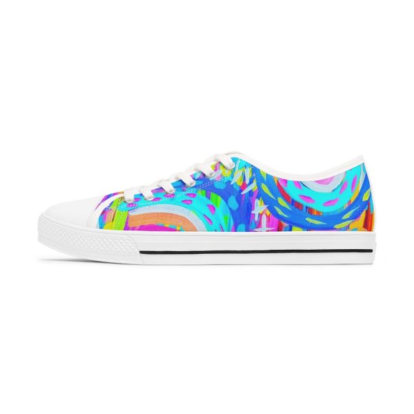 Blue Painted Rainbow Women s Low Top Sneakers on Sale