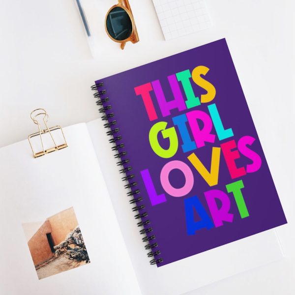 This Girl Loves Art Purple Spiral Notebook - Ruled Line Online