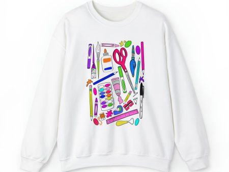 Art Supplies Crewneck Sweatshirt Online now