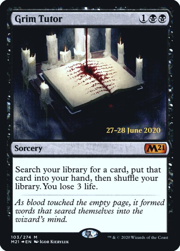 Grim Tutor [Core Set 2021 Prerelease Promos] For Discount